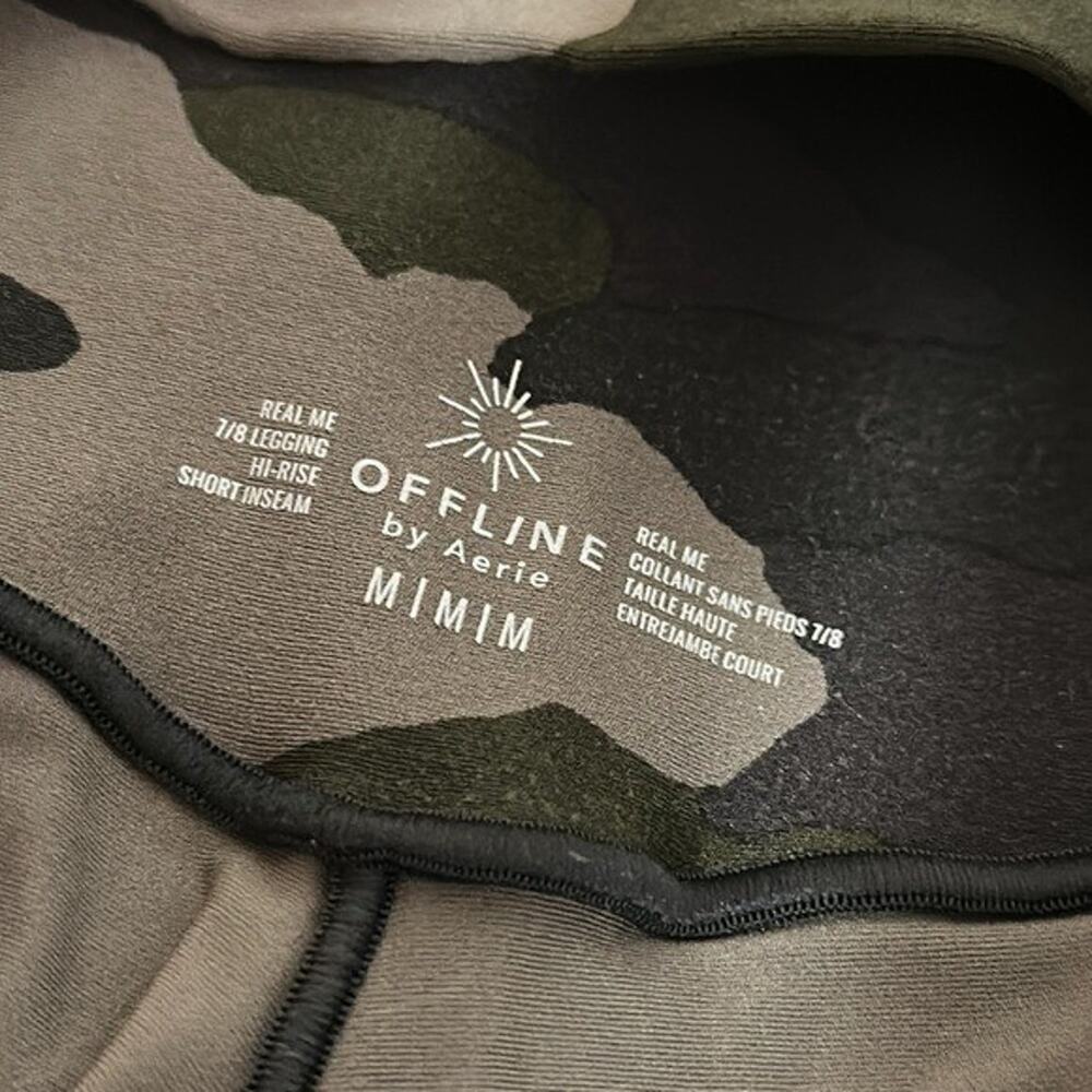 Offline Aerie Leggings Womens Medium Camo Green 7/8 Real me Soft Casual - Picture 8 of 9